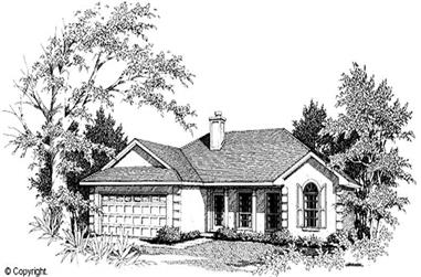 1-Bedroom, 1476 Sq Ft Country Home Plan - 174-1039 - Main Exterior