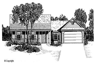 3-Bedroom, 1439 Sq Ft Country House Plan - 174-1041 - Front Exterior