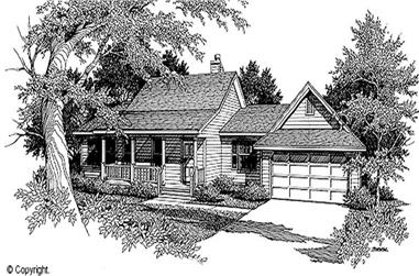 3-Bedroom, 1409 Sq Ft Country House Plan - 174-1052 - Front Exterior