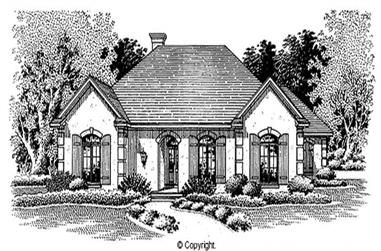 4-Bedroom, 2097 Sq Ft French House Plan - 174-1053 - Front Exterior