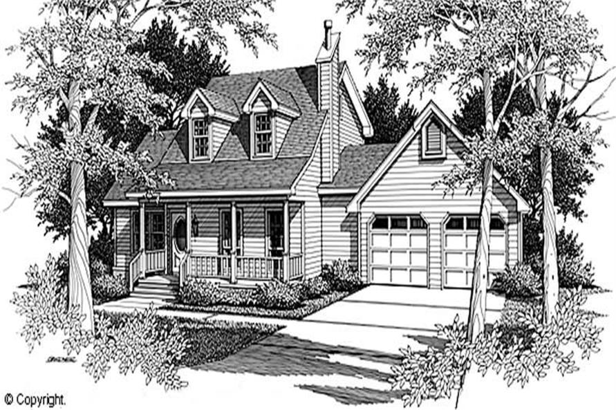 3-Bedroom, 1925 Sq Ft Cape Cod House Plan - 174-1059 - Front Exterior