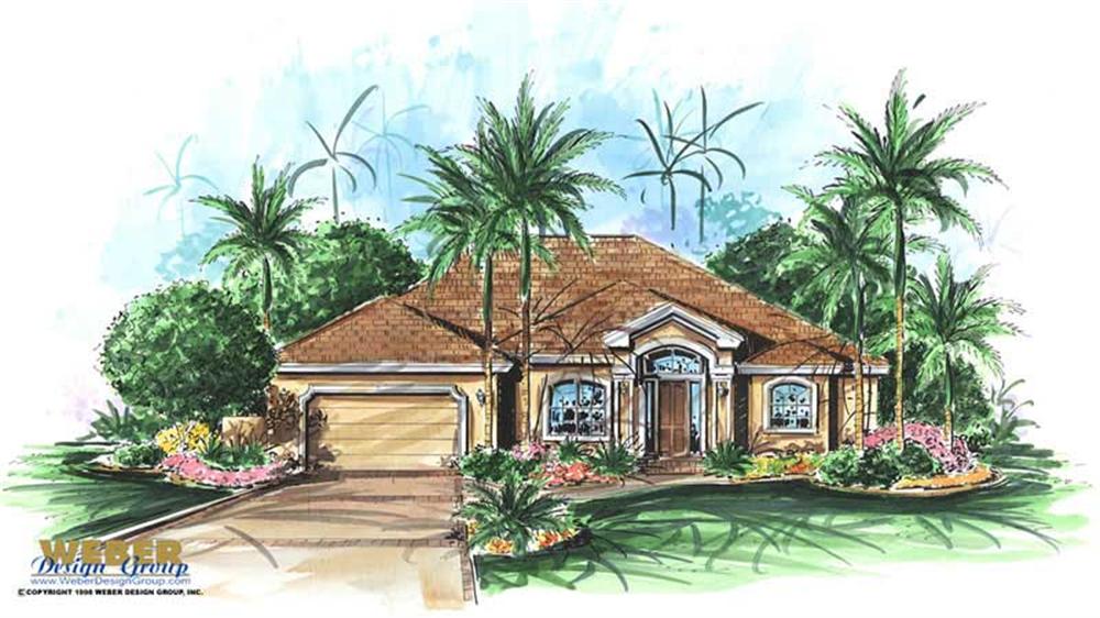 Front elevation of Contemporary home (ThePlanCollection: House Plan #175-1000)
