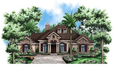 3-Bedroom, 3242 Sq Ft Country House Plan - 175-1026 - Front Exterior