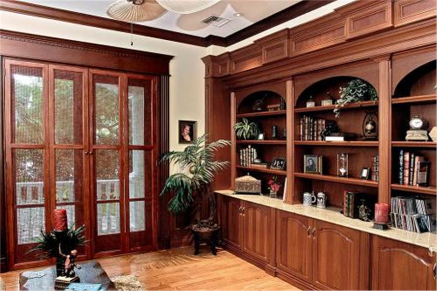 Home Office: Library of this 4-Bedroom,4696 Sq Ft Plan -175-1050
