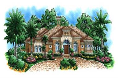 4-Bedroom, 4928 Sq Ft Florida Style House Plan - 175-1055 - Front Exterior