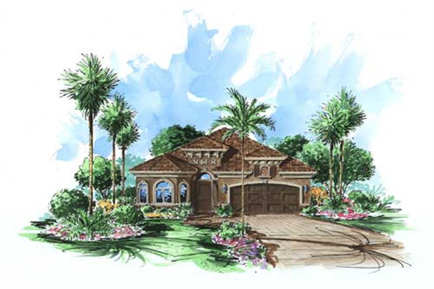 2-Bedroom, 2033 Sq Ft Florida Style House Plan - 175-1082 - Front Exterior