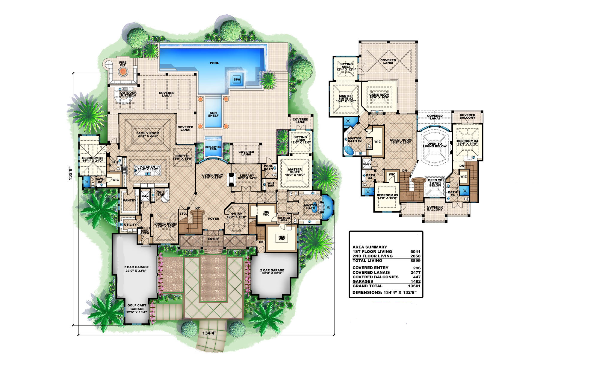 Floor Plan First Story of Luxury Plan #175-1099