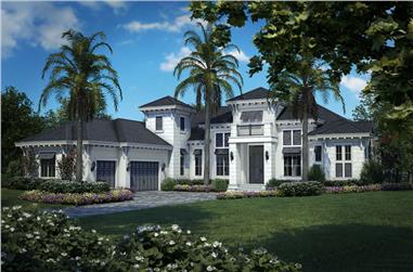 4-Bedroom, 4828 Sq Ft Coastal House Plan - 175-1115 - Front Exterior