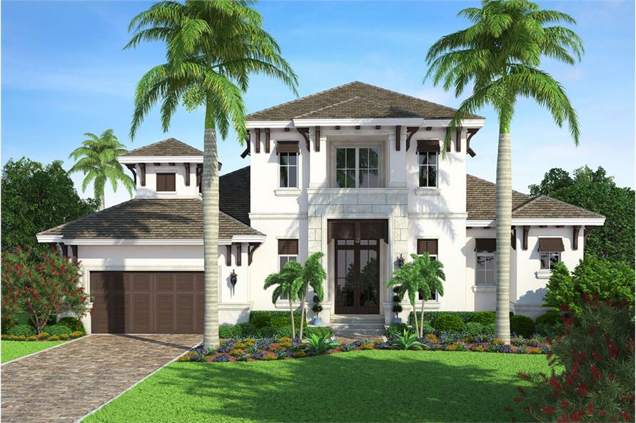 Front elevation of Traditional home (ThePlanCollection: House Plan #175-1117)