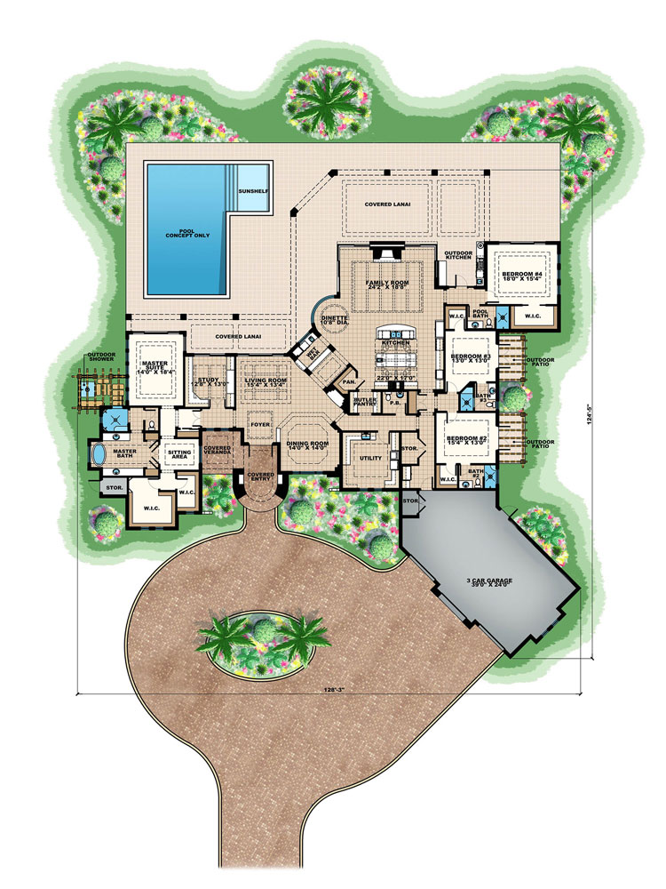 Spanish House Plan 175 1118 4 Bedrm 4948 Sq Ft Home 