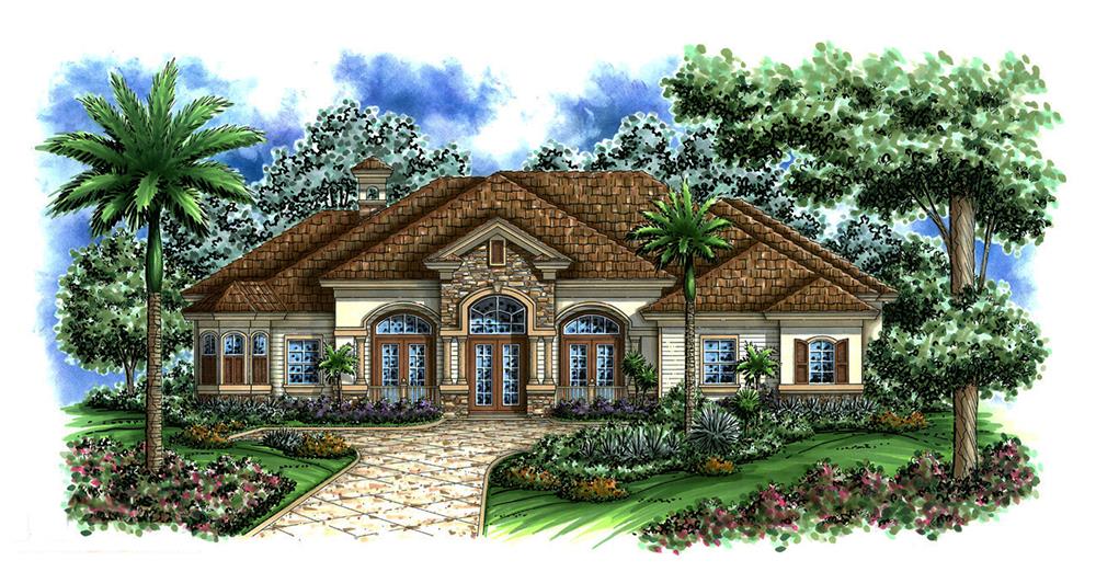 Front elevation of Country home (ThePlanCollection: House Plan #175-1146)
