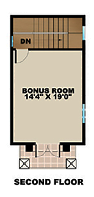 Floor Plan Second Story of Mediterranean Plan #175-1151