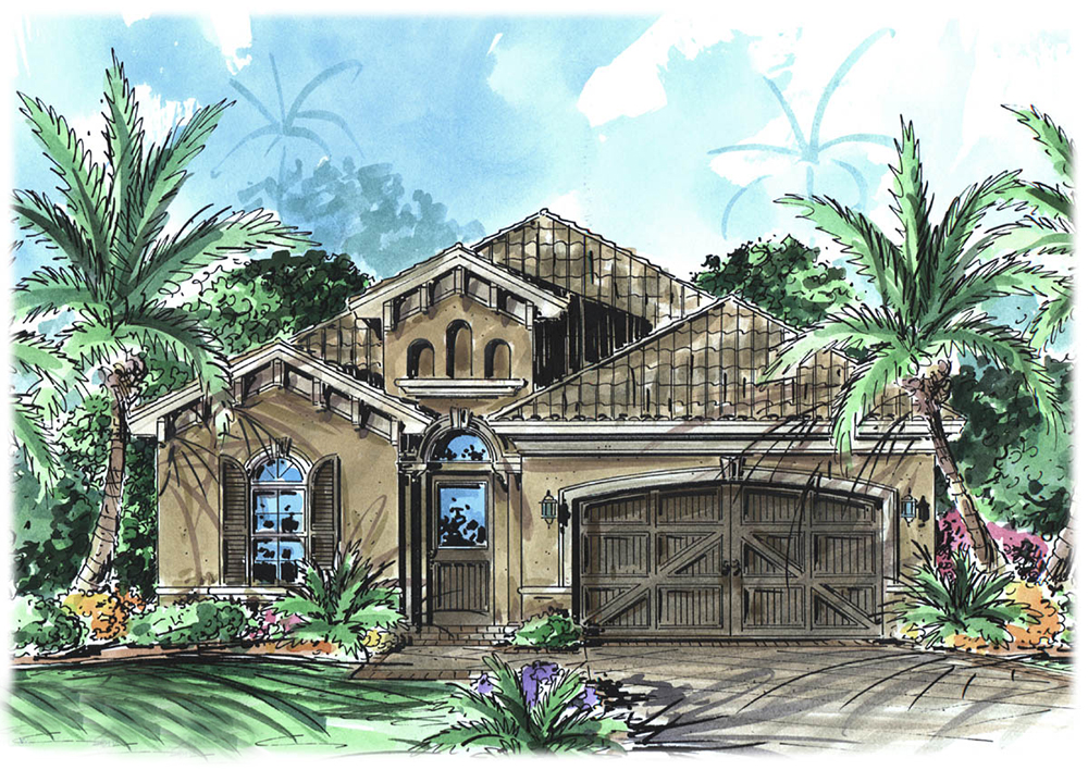 Front elevation of Cottage home (ThePlanCollection: House Plan #175-1197)