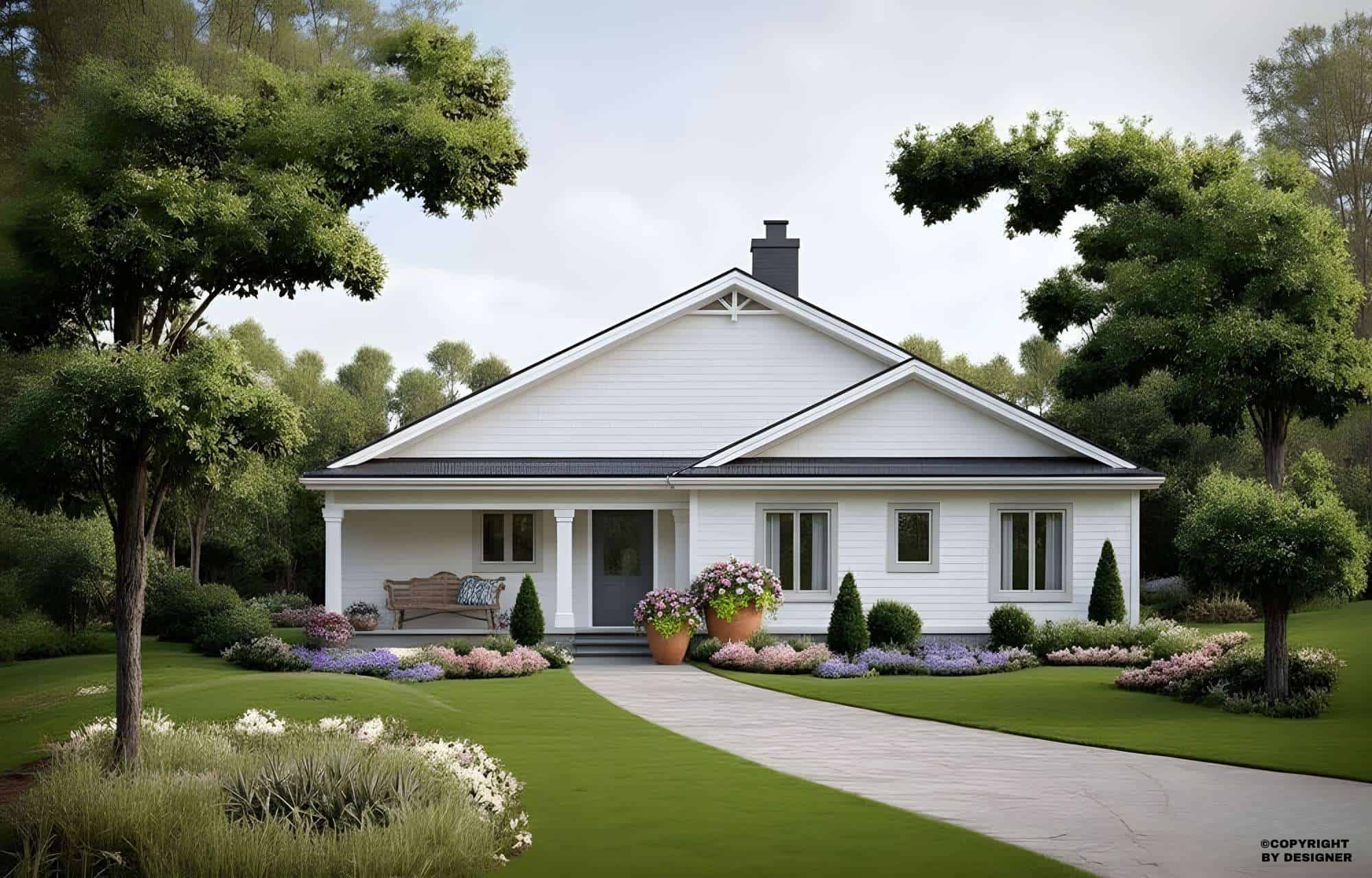 Front elevation of Country home (ThePlanCollection: House Plan #175-1203)