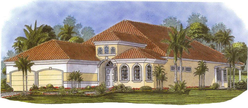 Front elevation of Mediterranean home (ThePlanCollection: House Plan #175-1212)