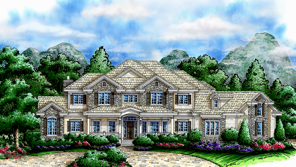 Front elevation of Coastal home (ThePlanCollection: House Plan #175-1238)