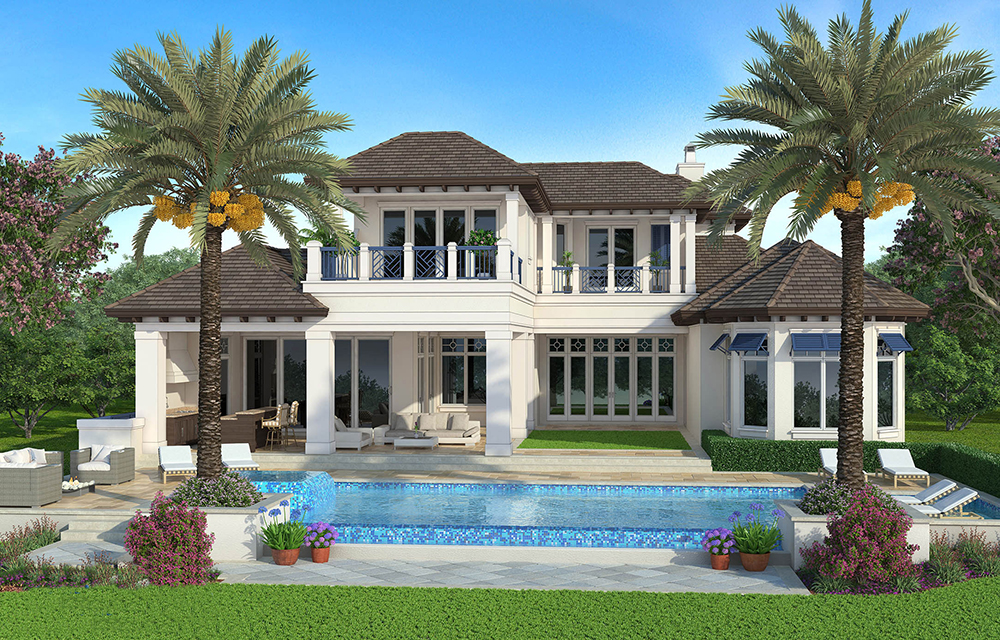 Home Plan Rear Elevation of this 5-Bedroom,6833 Sq Ft Plan -175-1247