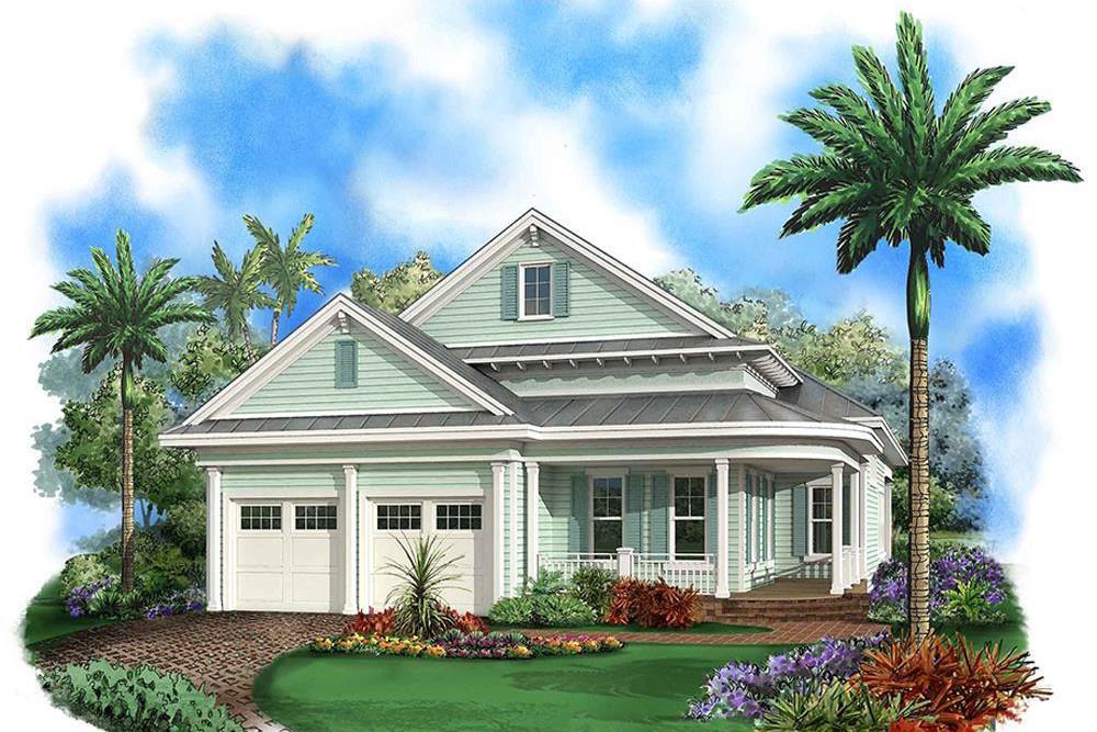 Main image of Coastal home plan (ThePlanCollection: House Plan #175-1250)