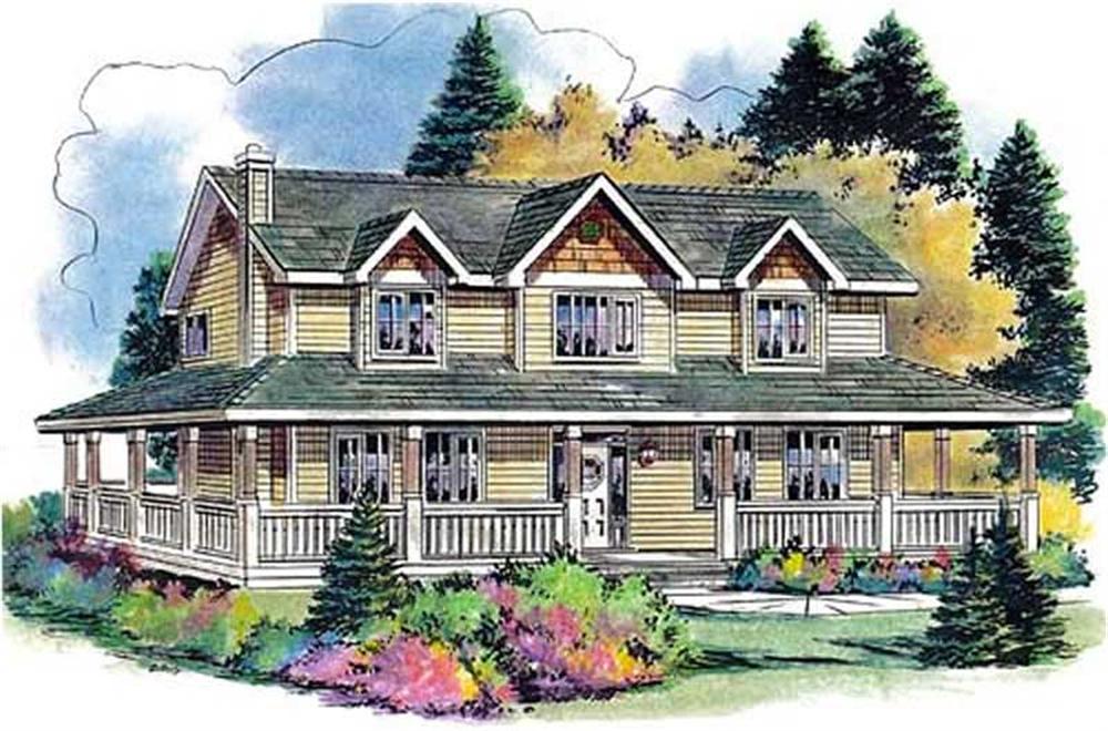 Front elevation of Country home (ThePlanCollection: House Plan #176-1001)