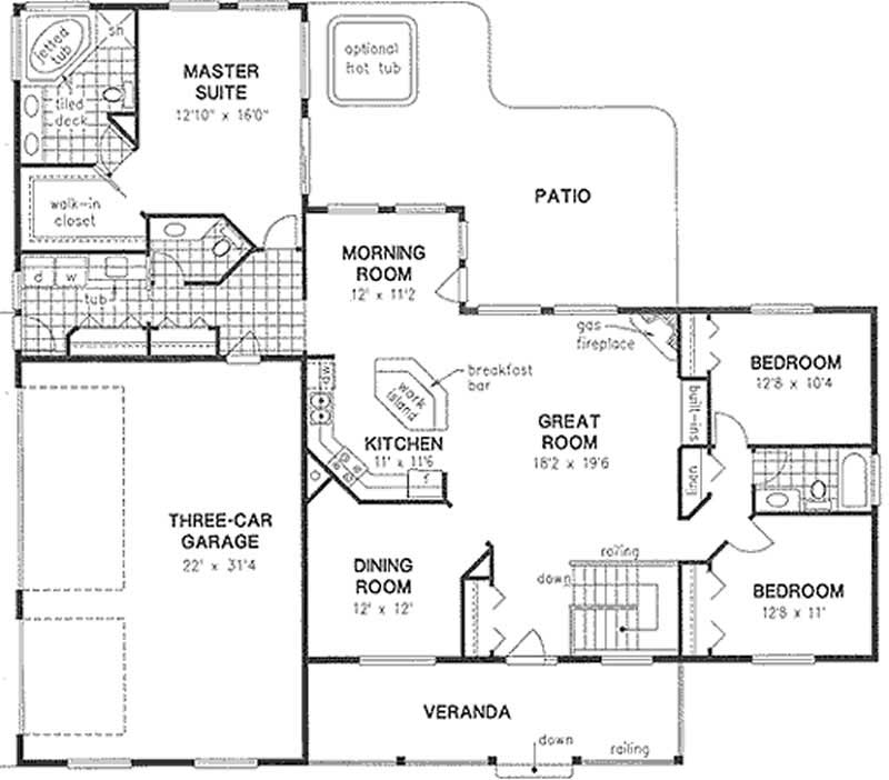 Country House Plan - 3 Bedrms, 2.5 Baths - 2022 Sq Ft ...