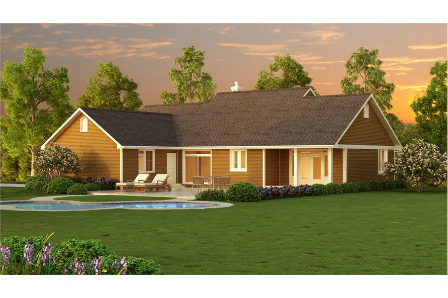 Rear View of this 3-Bedroom,1820 Sq Ft Plan -1820