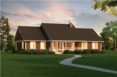 3-Bedroom, 1820 Sq Ft Southern Home Plan - 176-1019 - Main Exterior