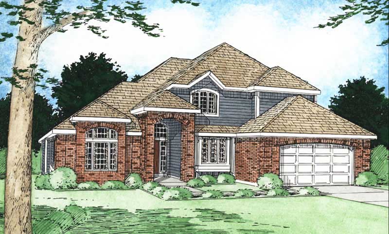 Front View of this 3-Bedroom, 2423 Sq Ft Plan - 177-1002