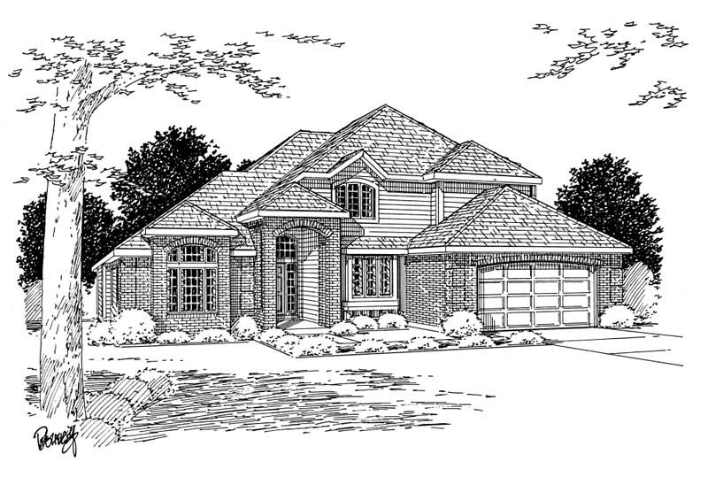 Home Plan Front Elevation of this 3-Bedroom,2423 Sq Ft Plan -177-1002