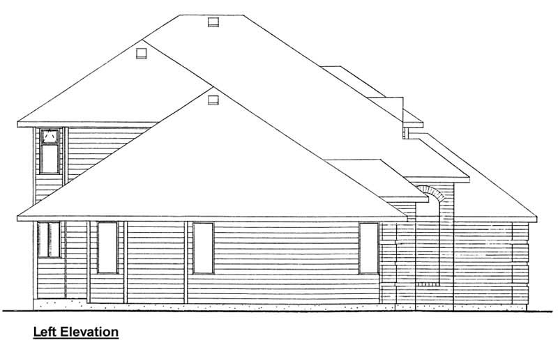 Home Plan Left Elevation of this 3-Bedroom,2423 Sq Ft Plan -177-1002