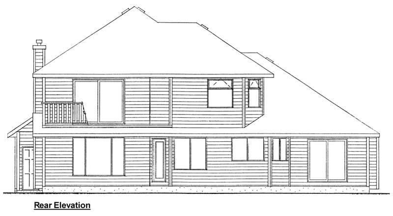 Home Plan Rear Elevation of this 3-Bedroom,2423 Sq Ft Plan -177-1002