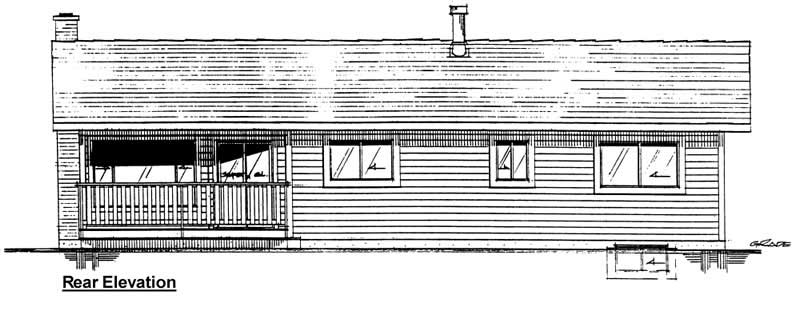 Home Plan Rear Elevation of this 3-Bedroom,1314 Sq Ft Plan -177-1003