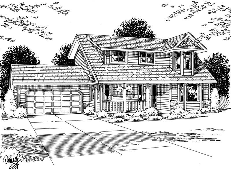 Home Plan Front Elevation of this 3-Bedroom,1859 Sq Ft Plan -177-1004