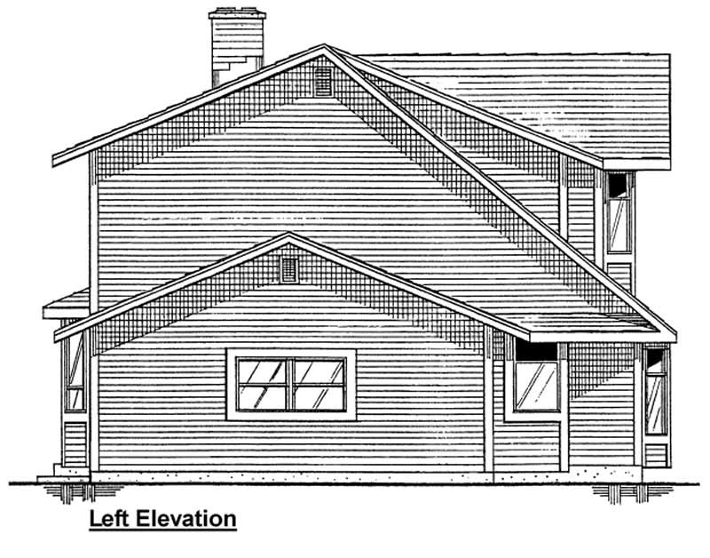 Home Plan Left Elevation of this 3-Bedroom,1859 Sq Ft Plan -177-1004