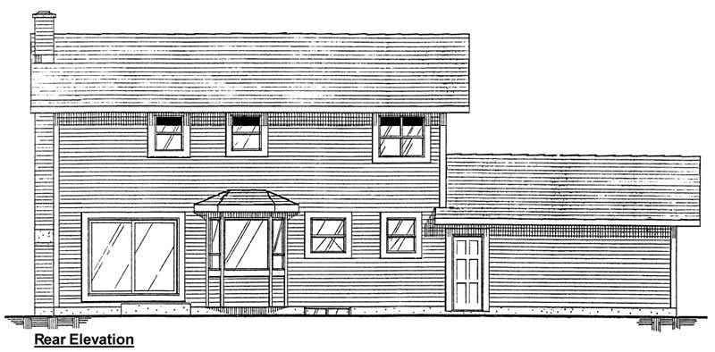 Home Plan Rear Elevation of this 3-Bedroom,1859 Sq Ft Plan -177-1004