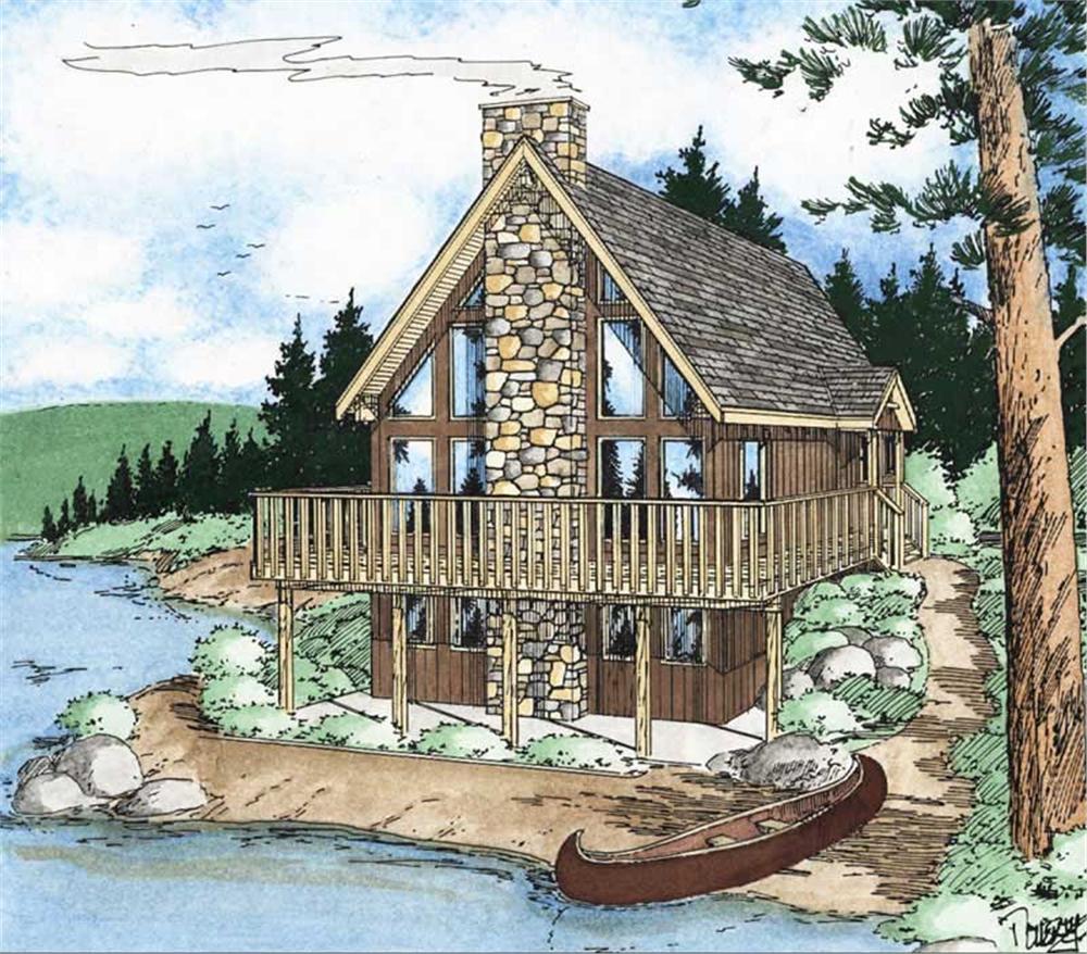 Log Cabin home (ThePlanCollection: Plan #177-1005)