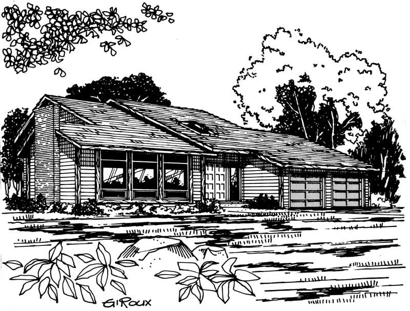 Home Plan Front Elevation of this 3-Bedroom,1964 Sq Ft Plan -177-1006