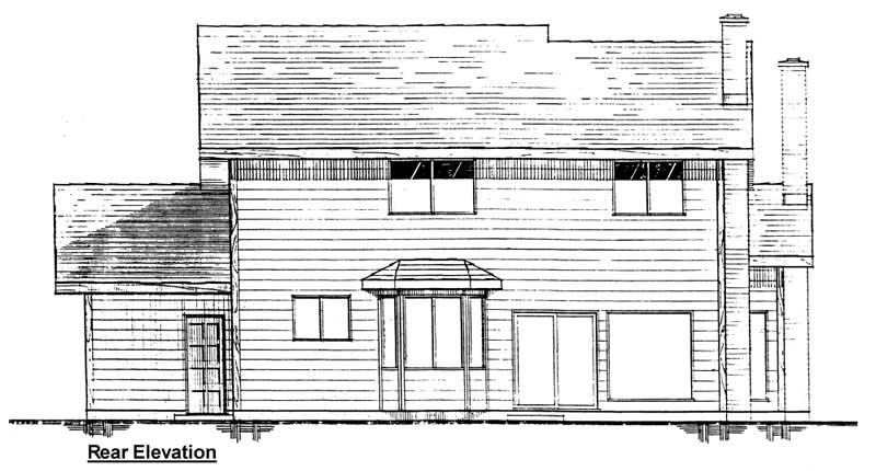 Home Plan Rear Elevation of this 3-Bedroom,1964 Sq Ft Plan -177-1006