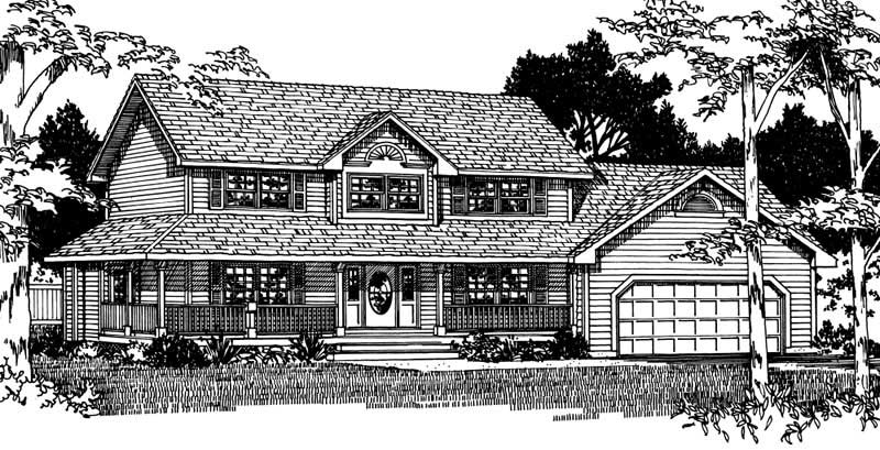 Home Plan Front Elevation of this 3-Bedroom,2170 Sq Ft Plan -177-1007