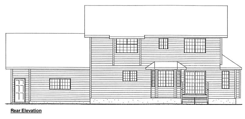 Home Plan Rear Elevation of this 3-Bedroom,2170 Sq Ft Plan -177-1007
