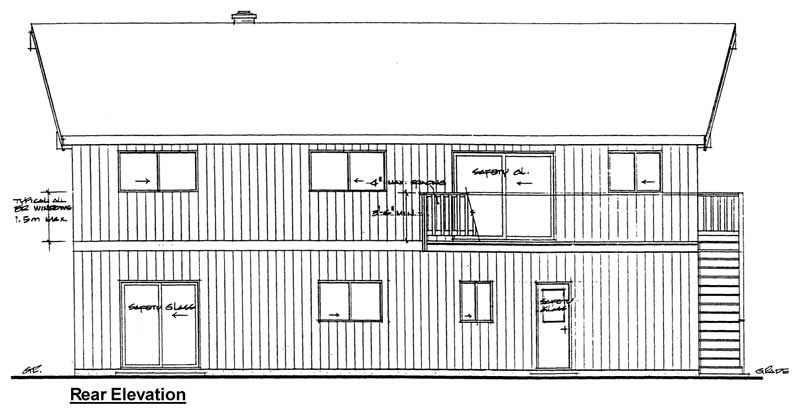 Home Plan Rear Elevation of this 4-Bedroom,2651 Sq Ft Plan -177-1008