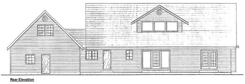 Home Plan Rear Elevation of this 3-Bedroom,2577 Sq Ft Plan -177-1010