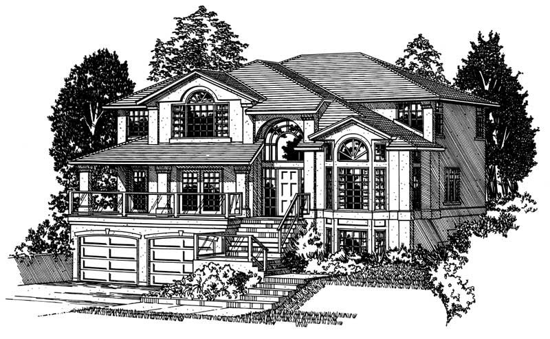 Home Plan Front Elevation of this 5-Bedroom,2643 Sq Ft Plan -177-1012