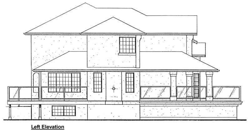 Home Plan Left Elevation of this 5-Bedroom,2643 Sq Ft Plan -177-1012