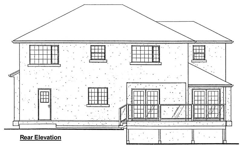 Home Plan Rear Elevation of this 5-Bedroom,2643 Sq Ft Plan -177-1012
