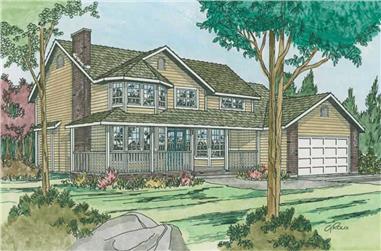 3-Bedroom, 2175 Sq Ft Country Home Plan - 177-1014 - Main Exterior