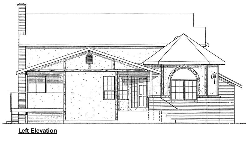 Home Plan Left Elevation of this 3-Bedroom,1945 Sq Ft Plan -177-1015