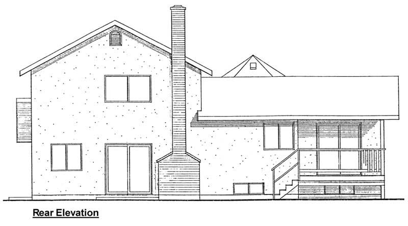 Home Plan Rear Elevation of this 3-Bedroom,1945 Sq Ft Plan -177-1015