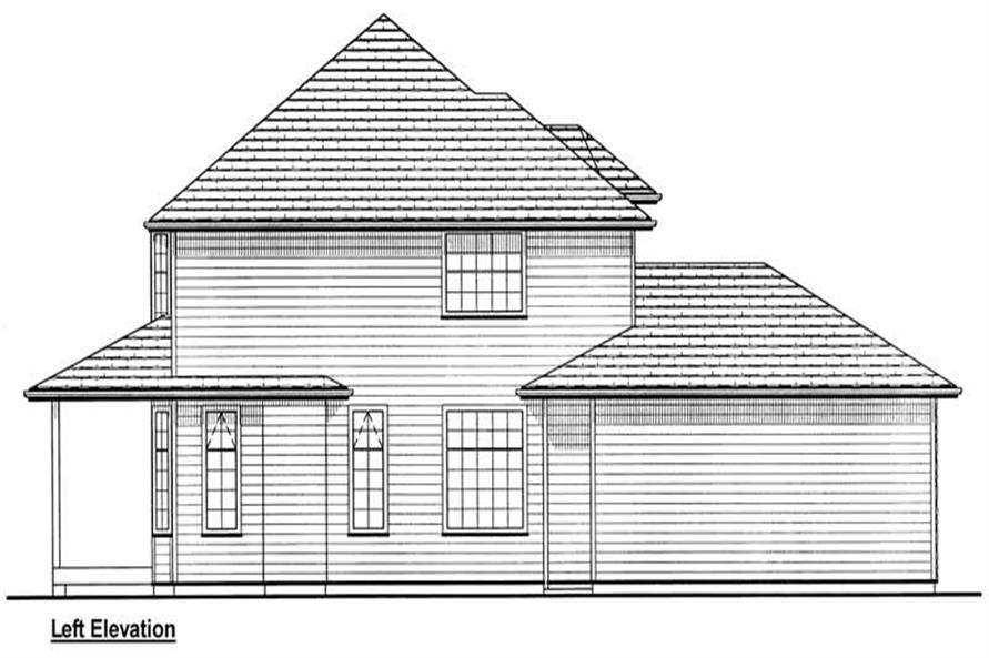 Home Plan Left Elevation of this 4-Bedroom,2101 Sq Ft Plan -177-1016