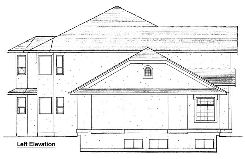 Home Plan Left Elevation of this 4-Bedroom,2517 Sq Ft Plan -177-1018