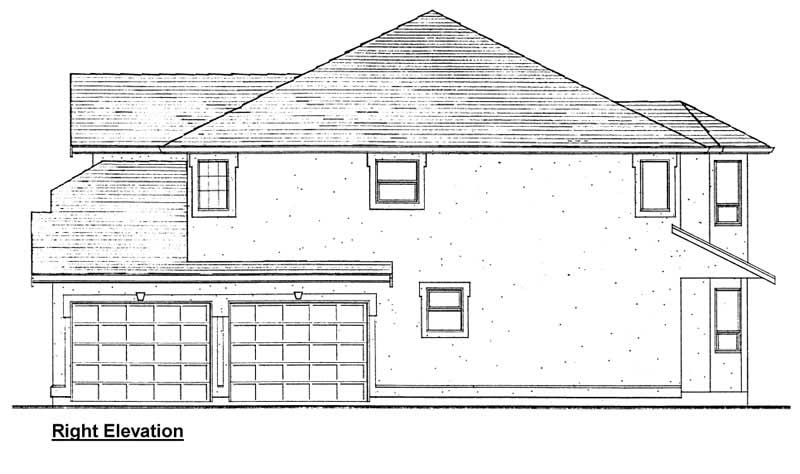 Home Plan Right Elevation of this 4-Bedroom,2517 Sq Ft Plan -177-1018